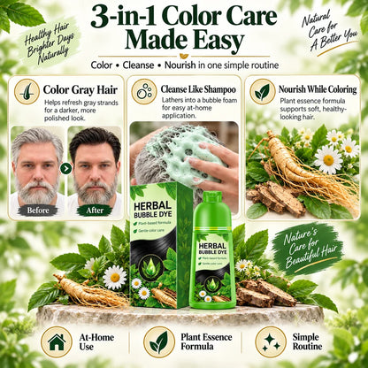 Herbal Bubble Hair Color Shampoo – Easy Gray Coverage at Home