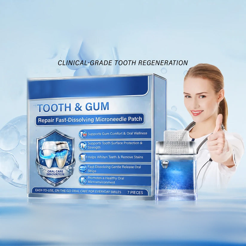 Tooth & Gum Repair Fast-Dissolving Microneedle Patch✨ (𝟓-𝐢𝐧-𝟏 💎 𝐑𝐞𝐛𝐮𝐢𝐥𝐝 𝐄𝐧𝐚𝐦𝐞𝐥 & 𝐃𝐞𝐧𝐭𝐢𝐧 • 𝐒𝐭𝐫𝐞𝐧𝐠𝐭𝐡𝐞𝐧 𝐆𝐮𝐦𝐬 • 𝐄𝐫𝐚𝐝𝐢𝐜𝐚𝐭𝐞 𝐓𝐚𝐫𝐭𝐚𝐫 & 𝐎𝐝𝐨𝐫 • 𝐖𝐡𝐢𝐭𝐞𝐧𝐢𝐧𝐠 • 𝐒𝐭𝐨𝐩 𝐓𝐨𝐨𝐭𝐡 𝐒𝐞𝐧𝐬𝐢𝐭𝐢𝐯𝐢𝐭𝐲)